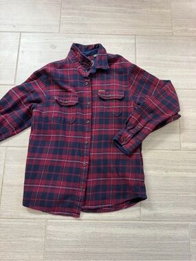 Orvis Red & Navy Plaid Button-Down Shirt